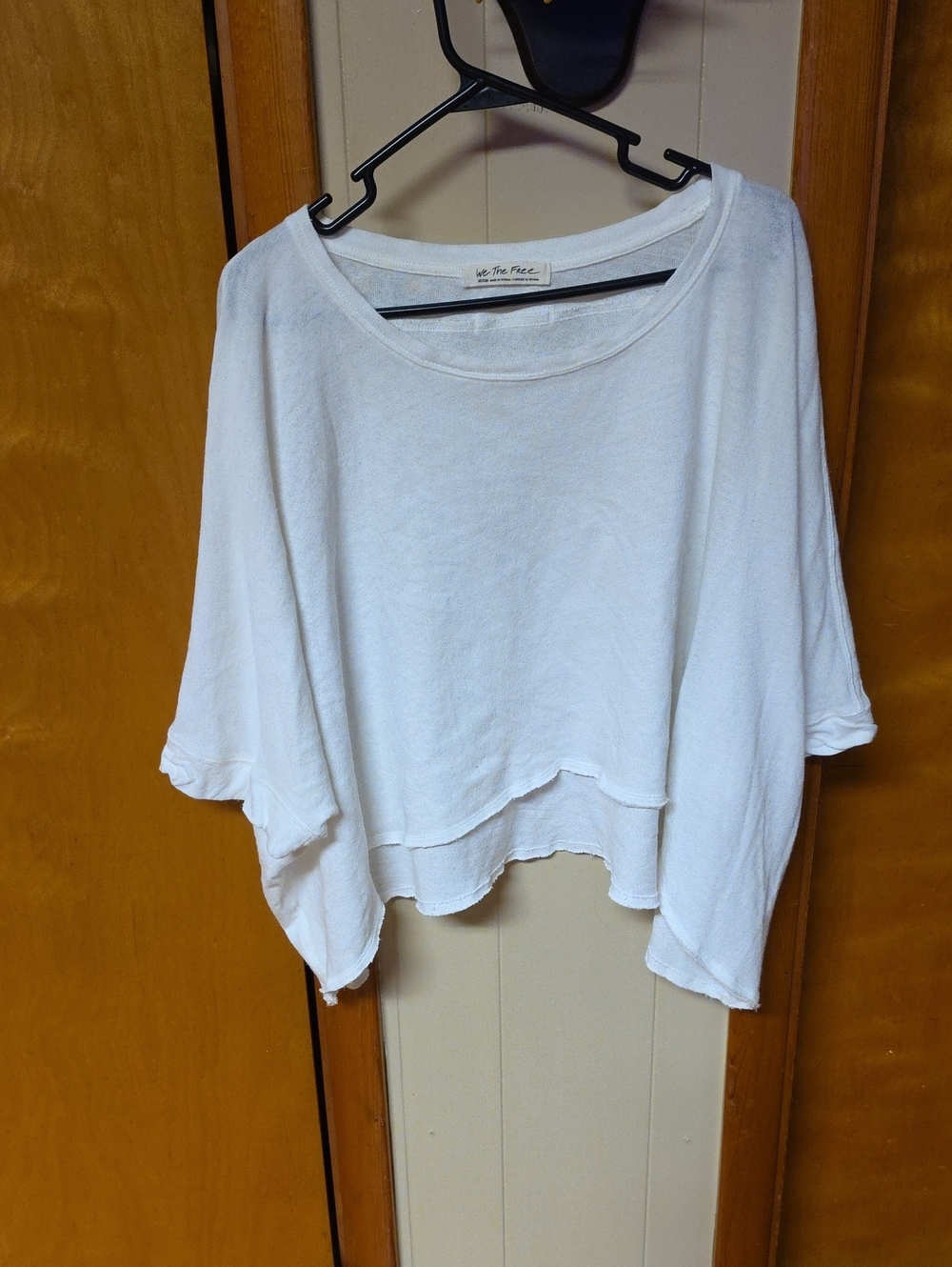 Free People White Cropped Tee